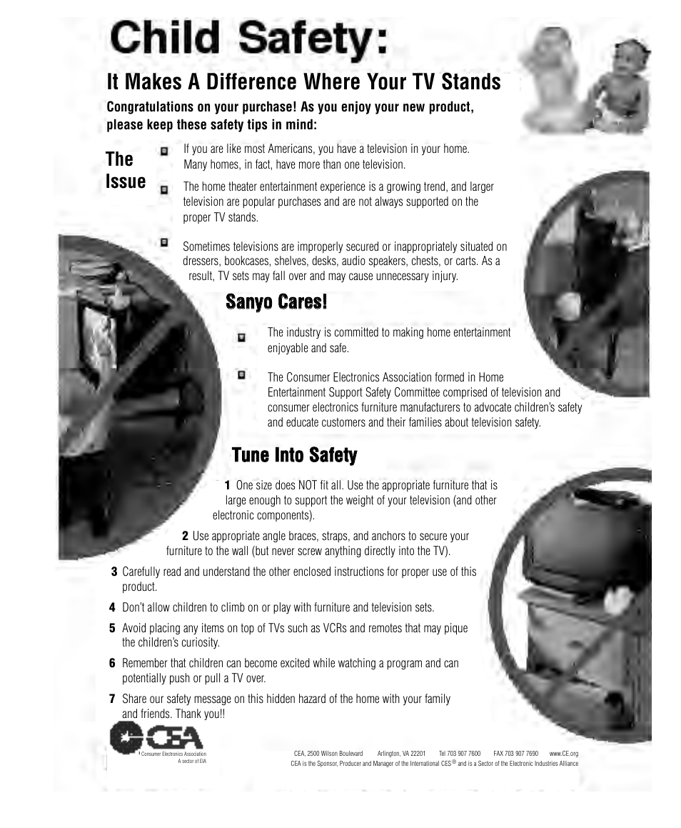 It makes a difference where your tv stands | Sanyo CLT1554 User Manual | Page 60 / 60