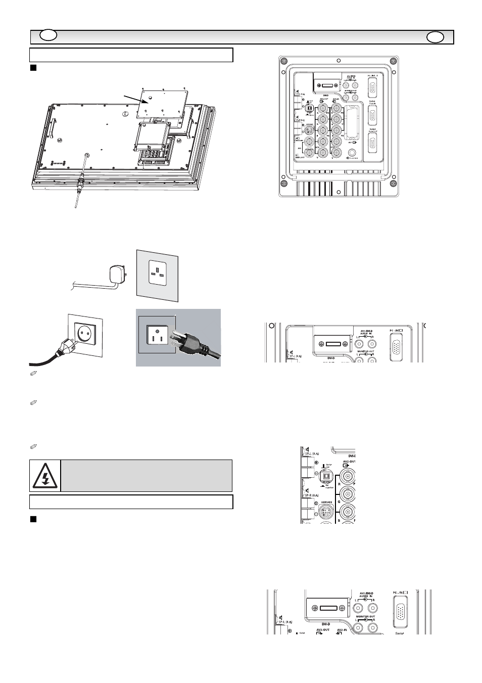 Inst, Inst allazione allazione, Passaggio 1: connessioni | Passaggio 2: connessioni, Essenziale), Pj-net | Sanyo CE42LM5WP User Manual | Page 46 / 87