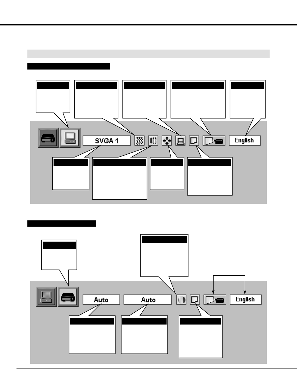 Before operation menu bar | Sanyo PLC-SW15 User Manual | Page 18 / 40