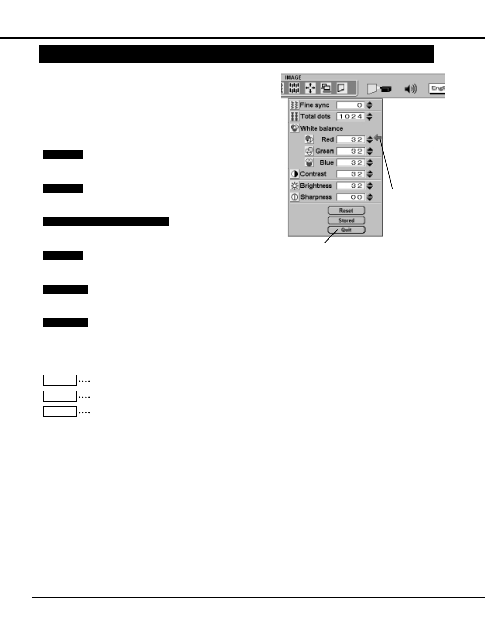 Picture image adjustments, Computer mode | Sanyo PLC - 12BL User Manual | Page 40 / 56