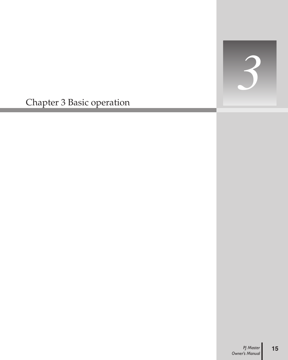 Chapter 3 basic operation | Sanyo PJ MASTER POA-PJNM01 User Manual | Page 15 / 54