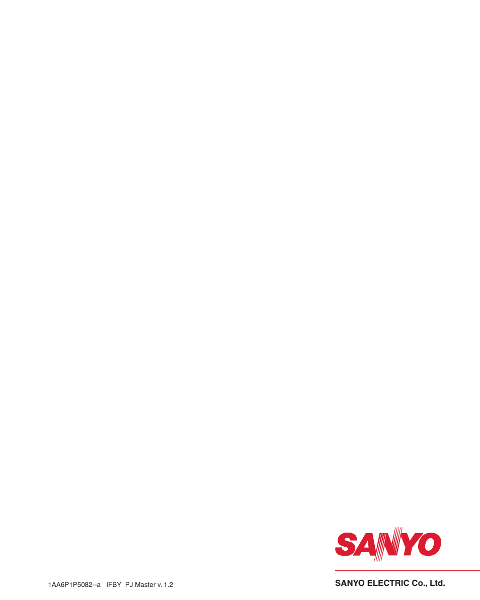Sanyo PJ MASTER POA-PJNM01 User Manual | Page 54 / 54