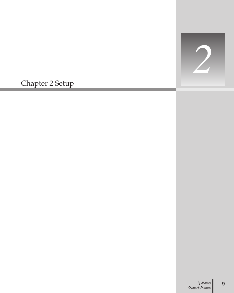 Chapter 2 setup | Sanyo PJ MASTER POA-PJNM01 User Manual | Page 9 / 54