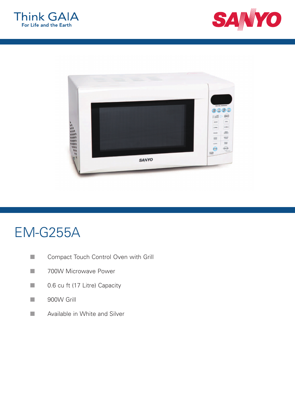 Sanyo EM-G255AS User Manual | 2 pages