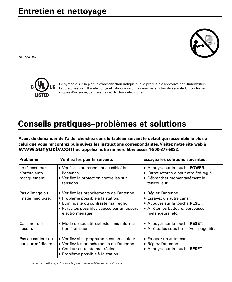 Sanyo DS32224 User Manual | Page 56 / 59