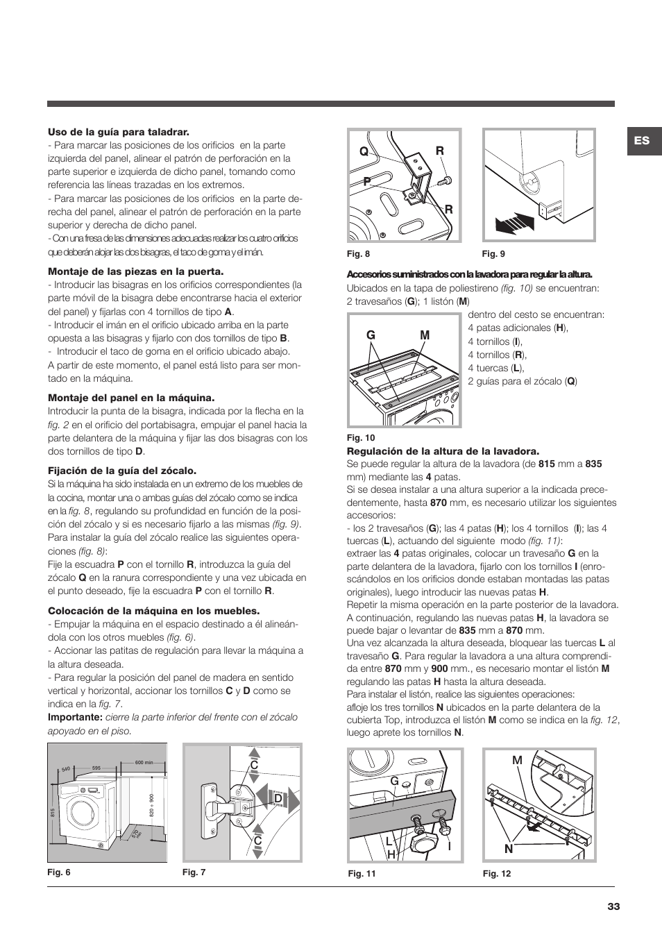 Li h g m, Dc c | Hotpoint Ariston BWMD 742 User Manual | Page 33 / 56