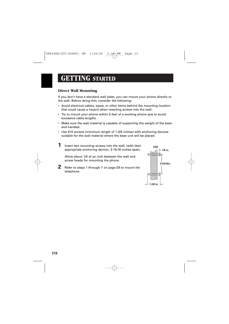 Getting, Started | Sanyo CLT-D5880 User Manual | Page 12 / 60