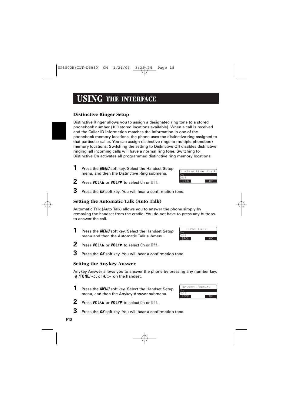 Using, The interface | Sanyo CLT-D5880 User Manual | Page 20 / 60
