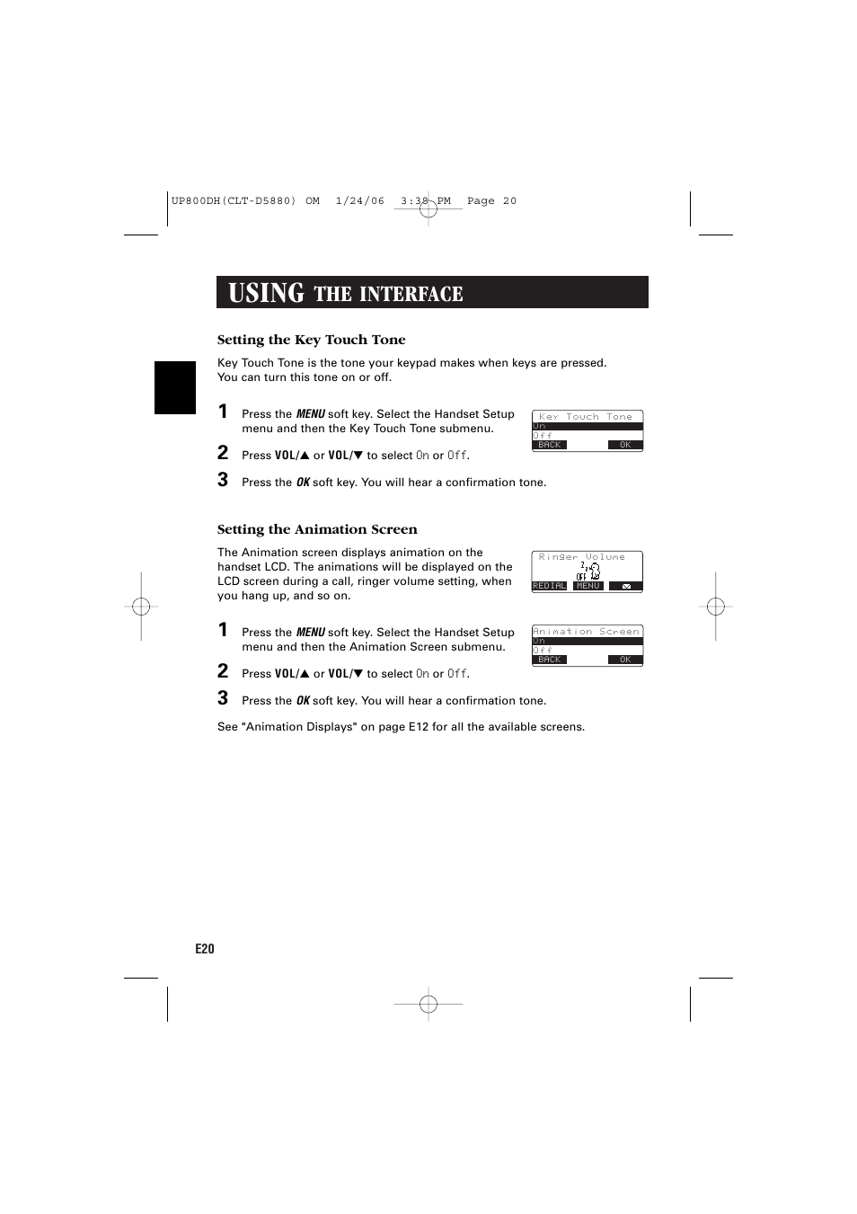 Using, The interface | Sanyo CLT-D5880 User Manual | Page 22 / 60