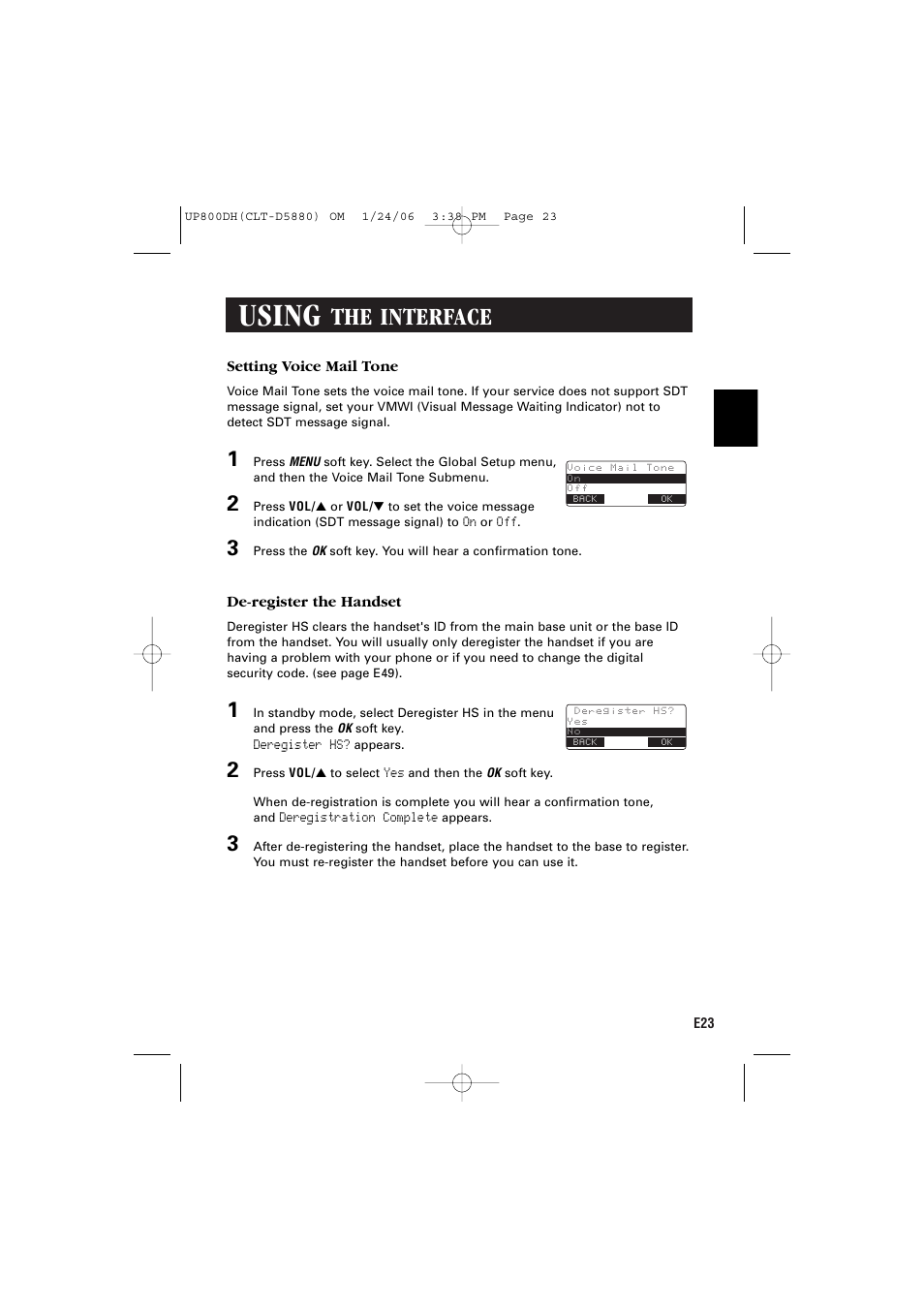 Using, The interface | Sanyo CLT-D5880 User Manual | Page 25 / 60