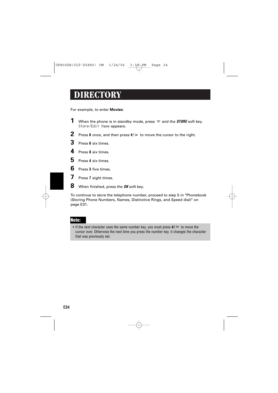 Directory | Sanyo CLT-D5880 User Manual | Page 36 / 60