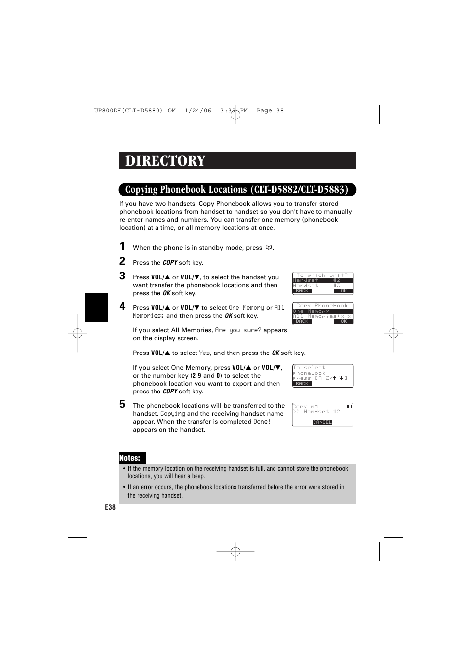 Directory | Sanyo CLT-D5880 User Manual | Page 40 / 60