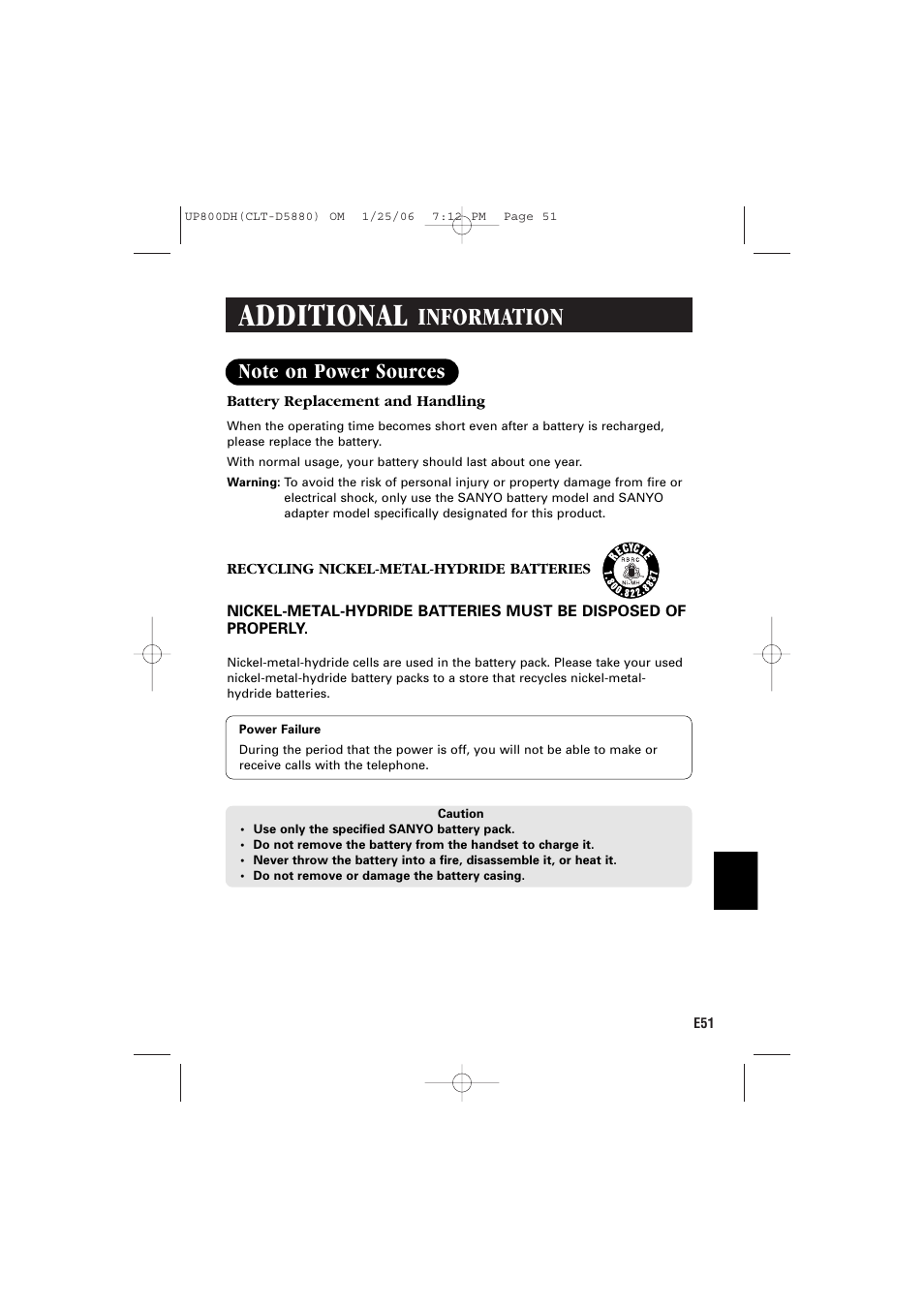 Additional, Information | Sanyo CLT-D5880 User Manual | Page 53 / 60