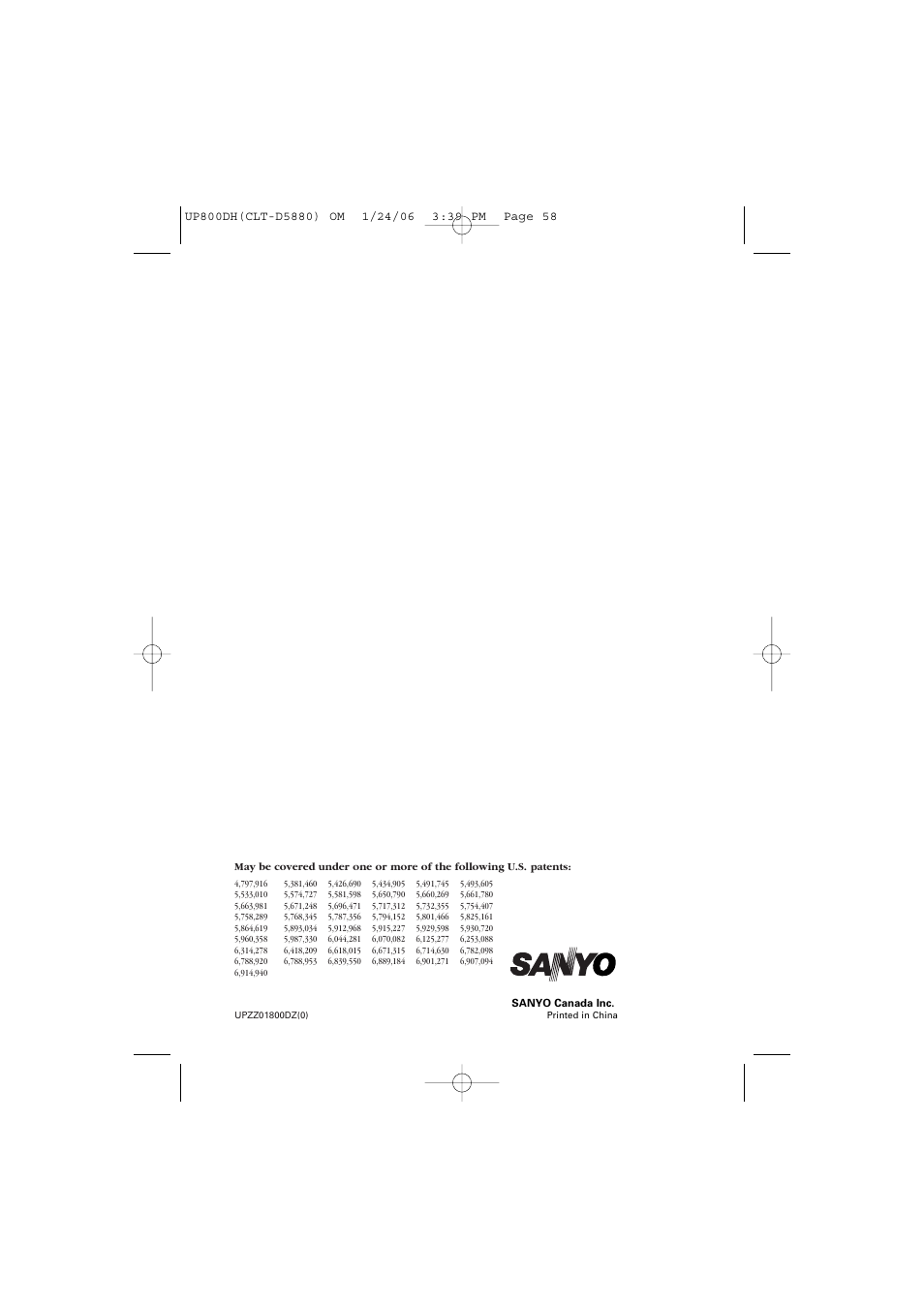 Sanyo CLT-D5880 User Manual | Page 60 / 60
