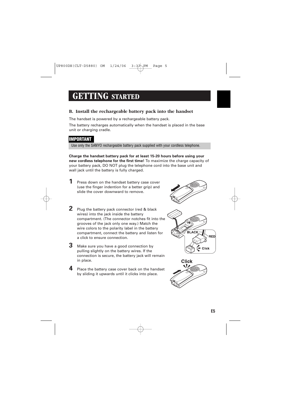 Getting, Started | Sanyo CLT-D5880 User Manual | Page 7 / 60