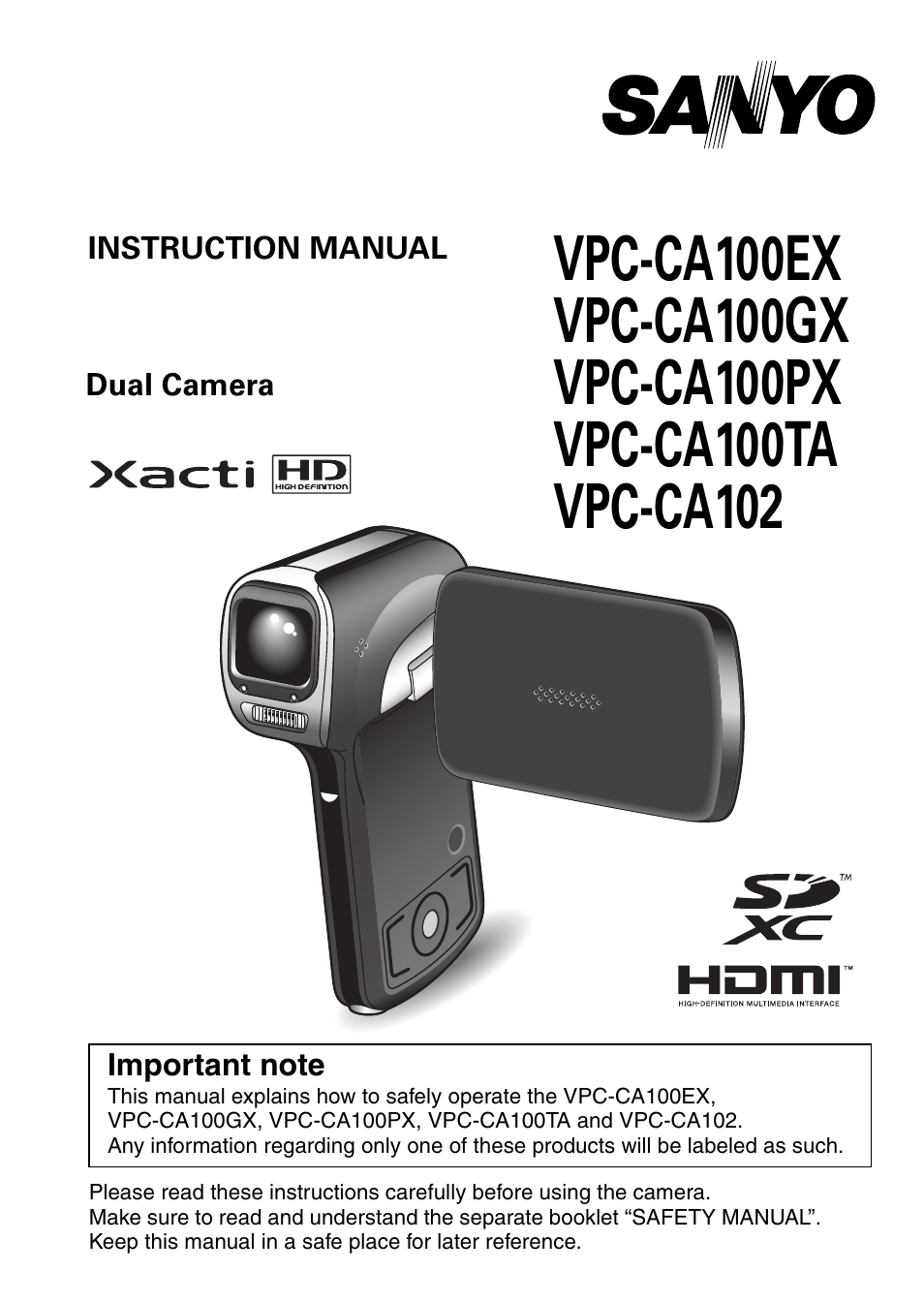 Sanyo XACTI VPC-CA100EX User Manual | 202 pages
