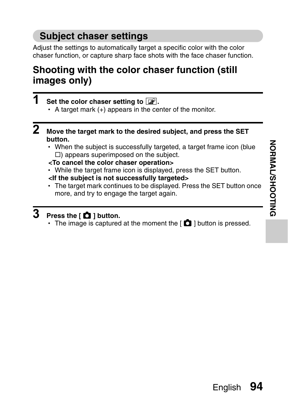 Subject chaser settings | Sanyo XACTI VPC-CA100EX User Manual | Page 119 / 202