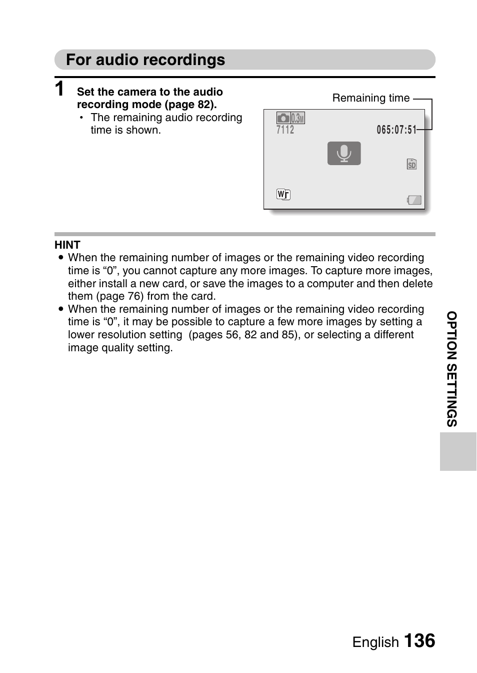 For audio recordings, English | Sanyo XACTI VPC-CA100EX User Manual | Page 161 / 202