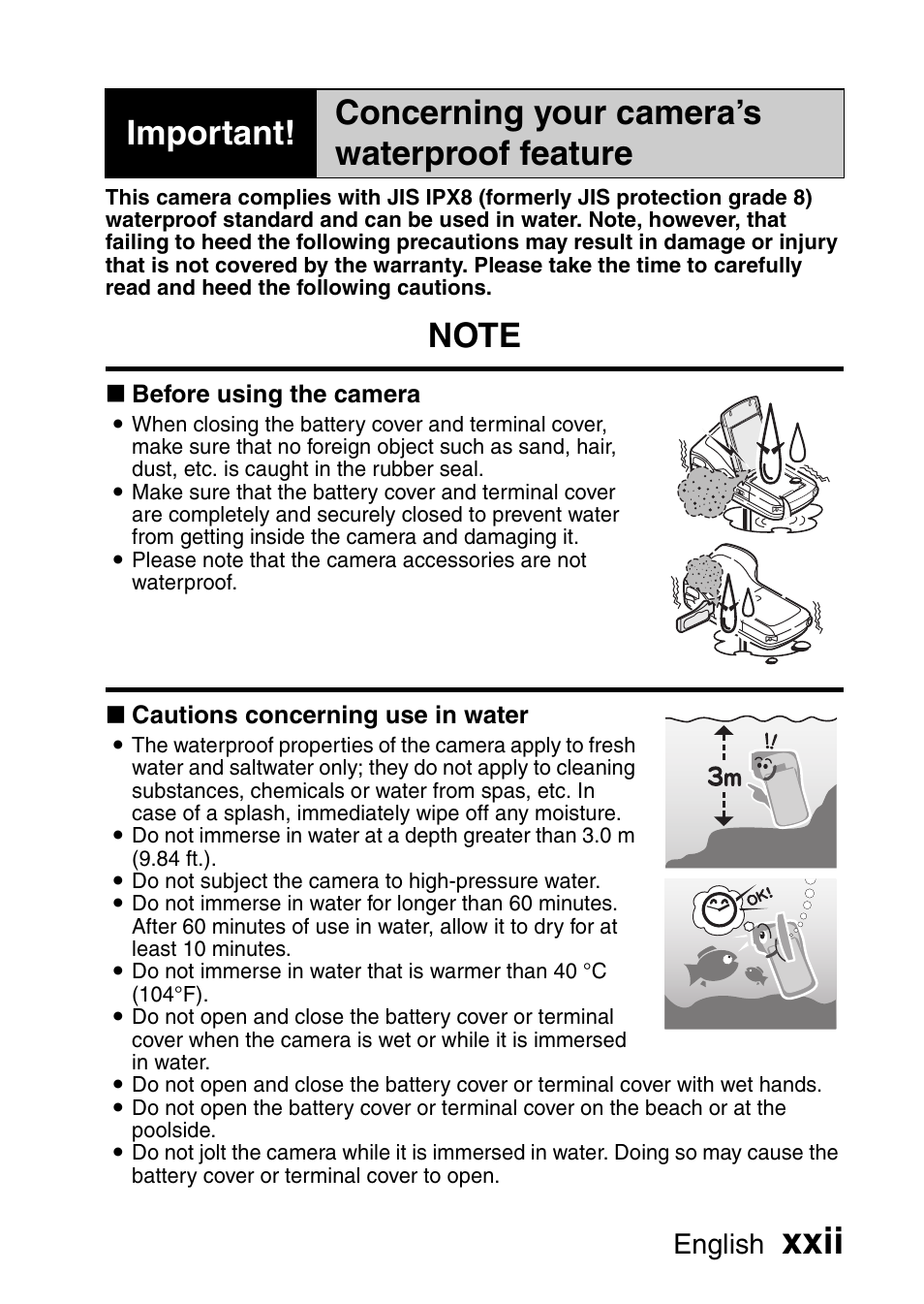 Xxii, English | Sanyo XACTI VPC-CA100EX User Manual | Page 23 / 202