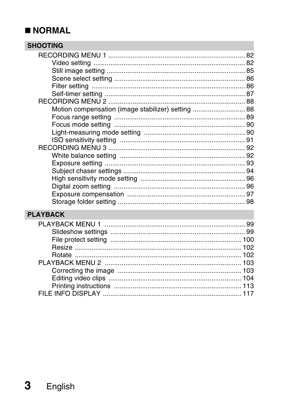 English  normal | Sanyo XACTI VPC-CA100EX User Manual | Page 28 / 202