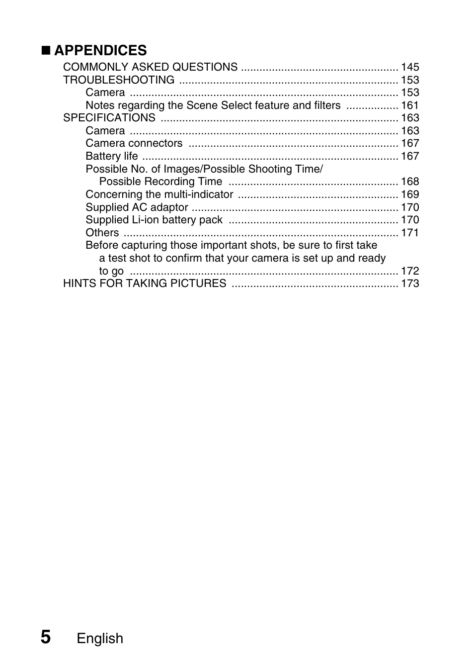 English  appendices | Sanyo XACTI VPC-CA100EX User Manual | Page 30 / 202