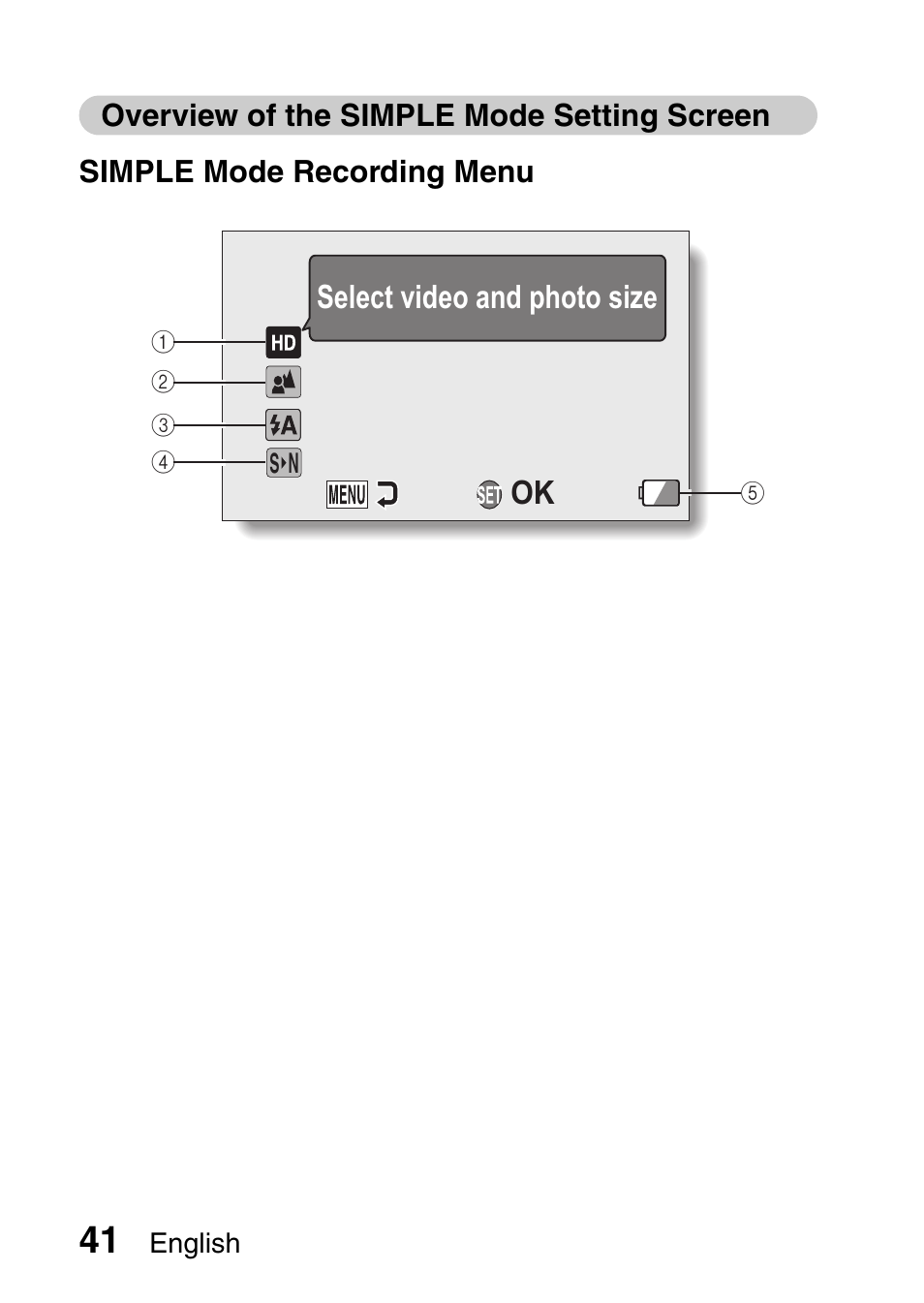 Overview of the simple mode setting screen | Sanyo XACTI VPC-CA100EX User Manual | Page 66 / 202