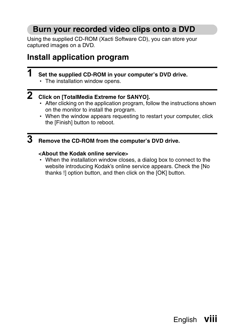 Viii | Sanyo XACTI VPC-CA100EX User Manual | Page 9 / 202