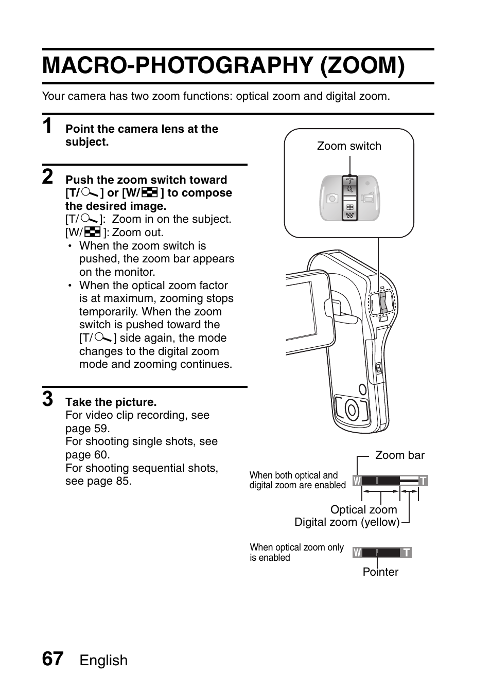 Macro-photography (zoom), Macro | Sanyo XACTI VPC-CA100EX User Manual | Page 92 / 202