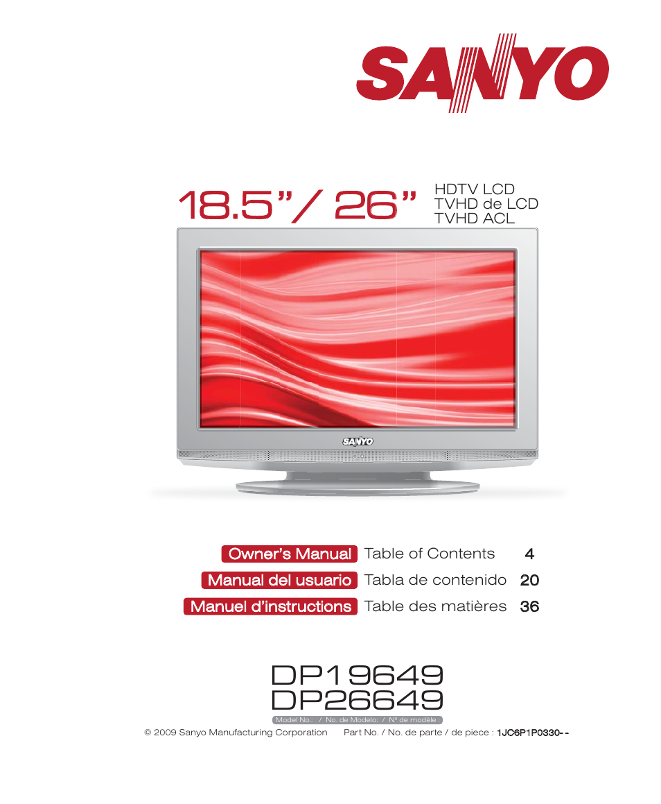 Sanyo DP26649 User Manual | 48 pages