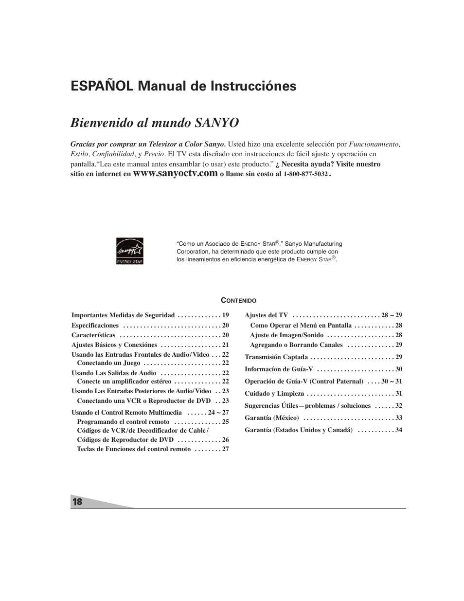 Sanyo DS27224 User Manual | Page 18 / 47