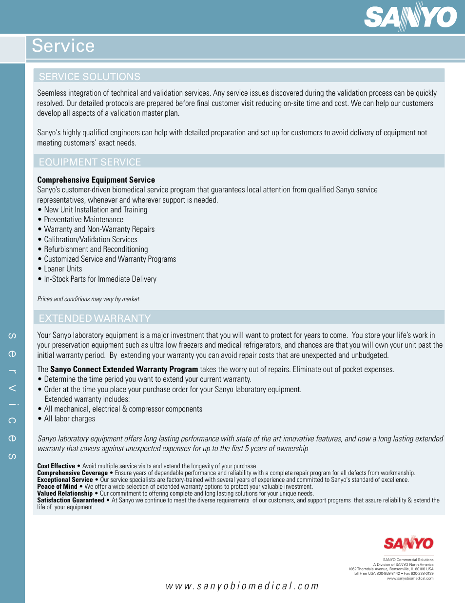 Service | Sanyo Validation User Manual | Page 4 / 4
