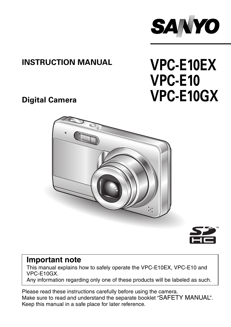 Sanyo VPC-E10EX User Manual | 166 pages