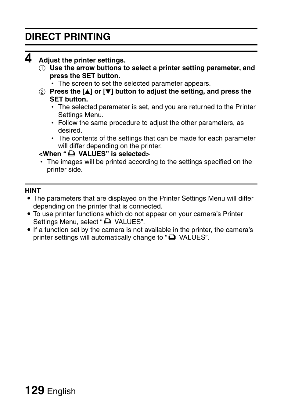 Direct printing, English | Sanyo VPC-E10EX User Manual | Page 140 / 166