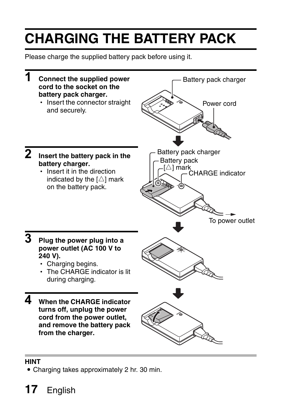 Charging the battery pack | Sanyo VPC-E10EX User Manual | Page 28 / 166