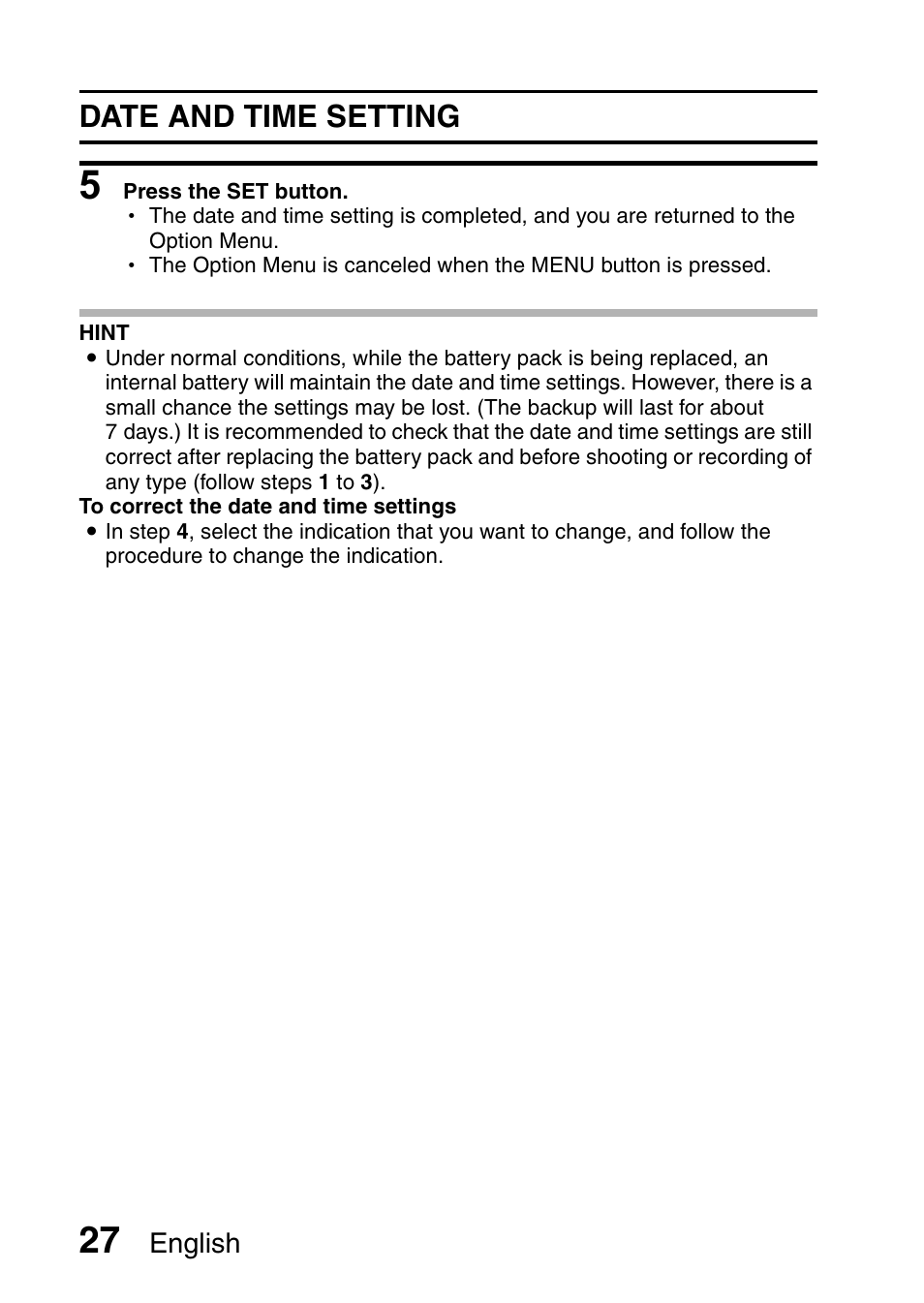 Date and time setting | Sanyo VPC-E10EX User Manual | Page 38 / 166