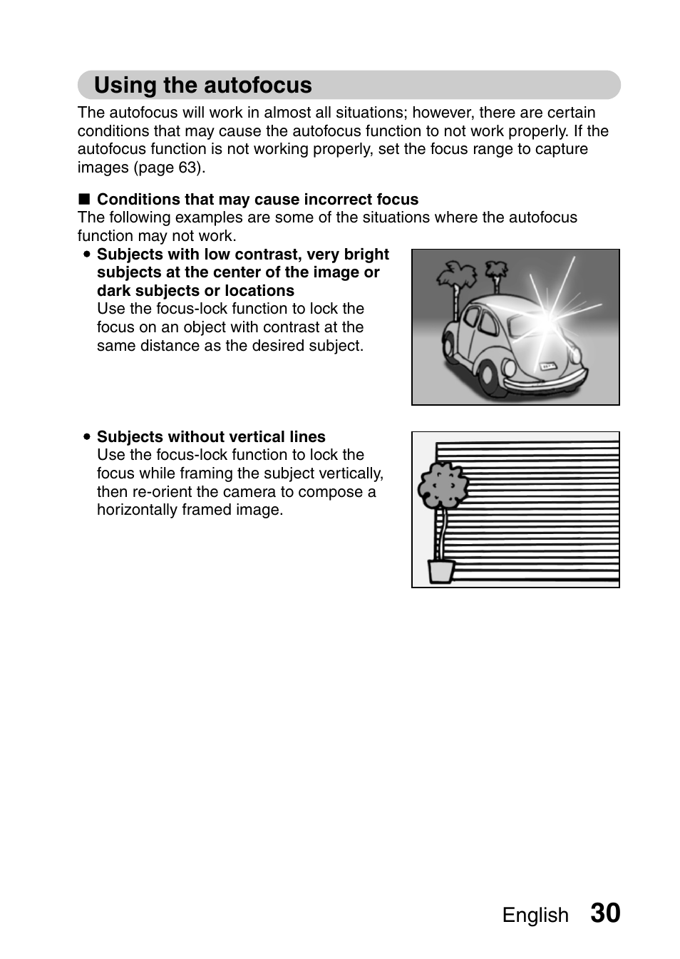 Using the autofocus | Sanyo VPC-E10EX User Manual | Page 41 / 166