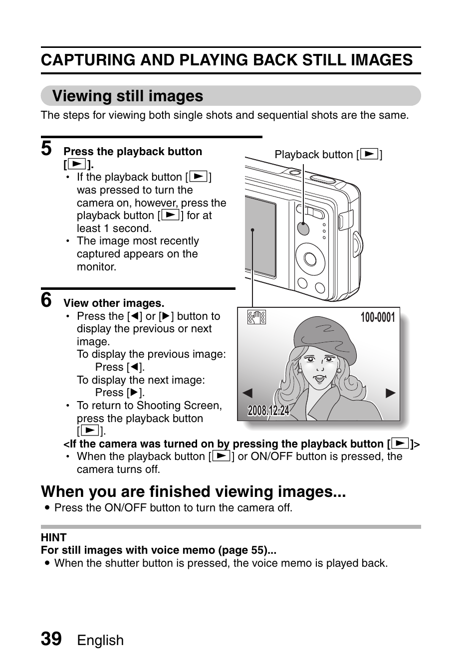 When you are finished viewing images | Sanyo VPC-E10EX User Manual | Page 50 / 166