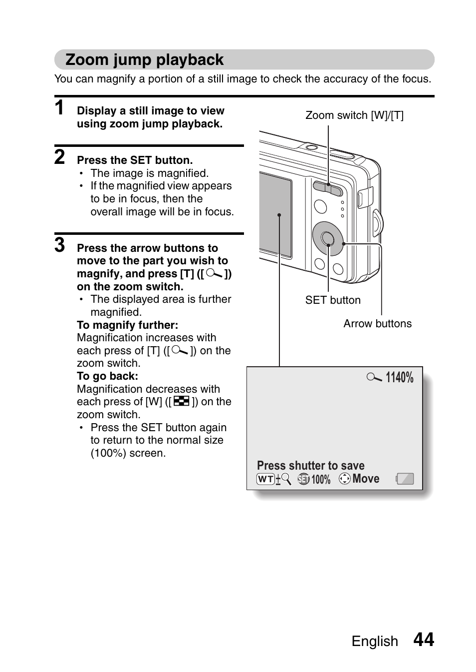 Zoom jump playback | Sanyo VPC-E10EX User Manual | Page 55 / 166