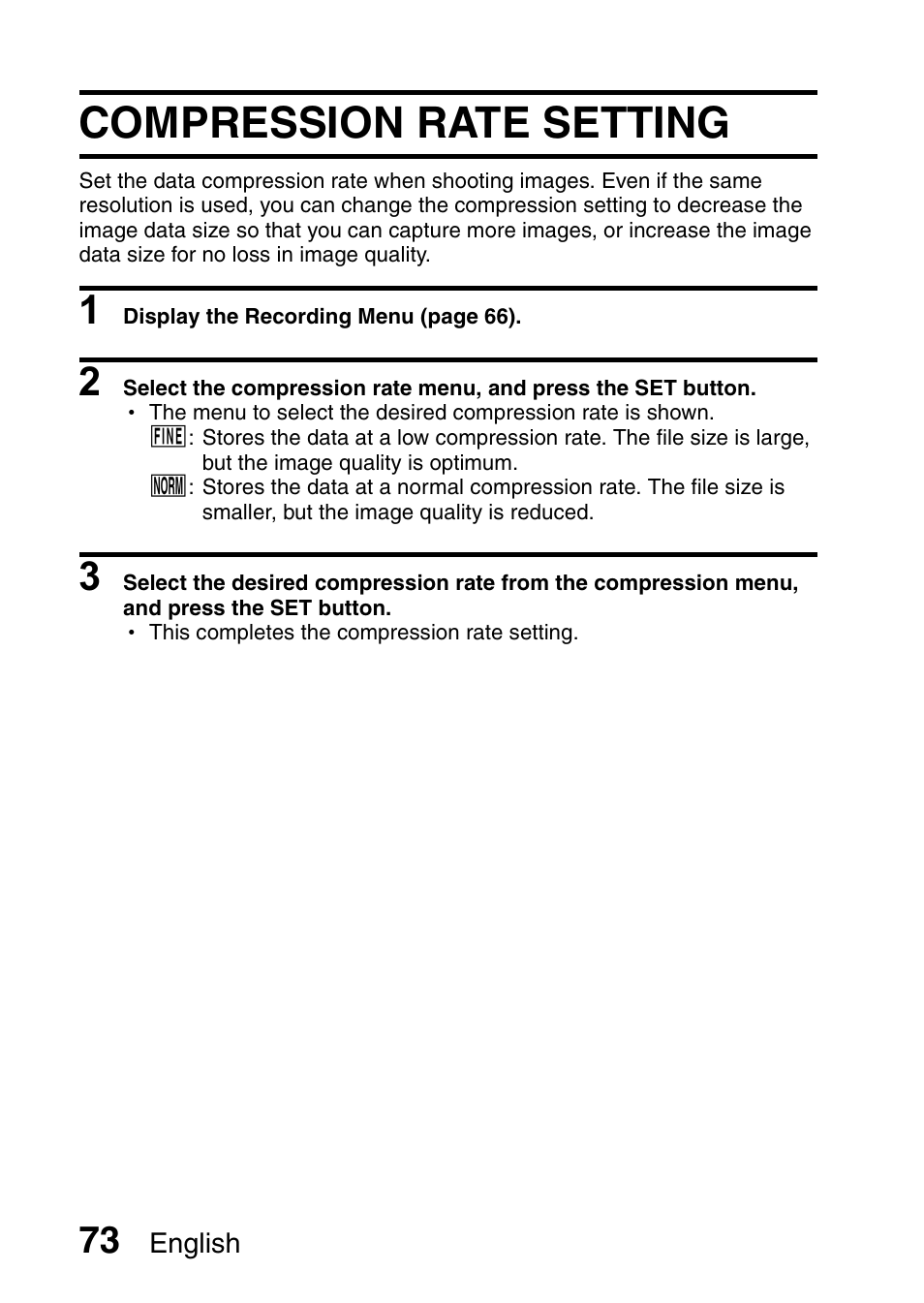 Compression rate setting | Sanyo VPC-E10EX User Manual | Page 84 / 166