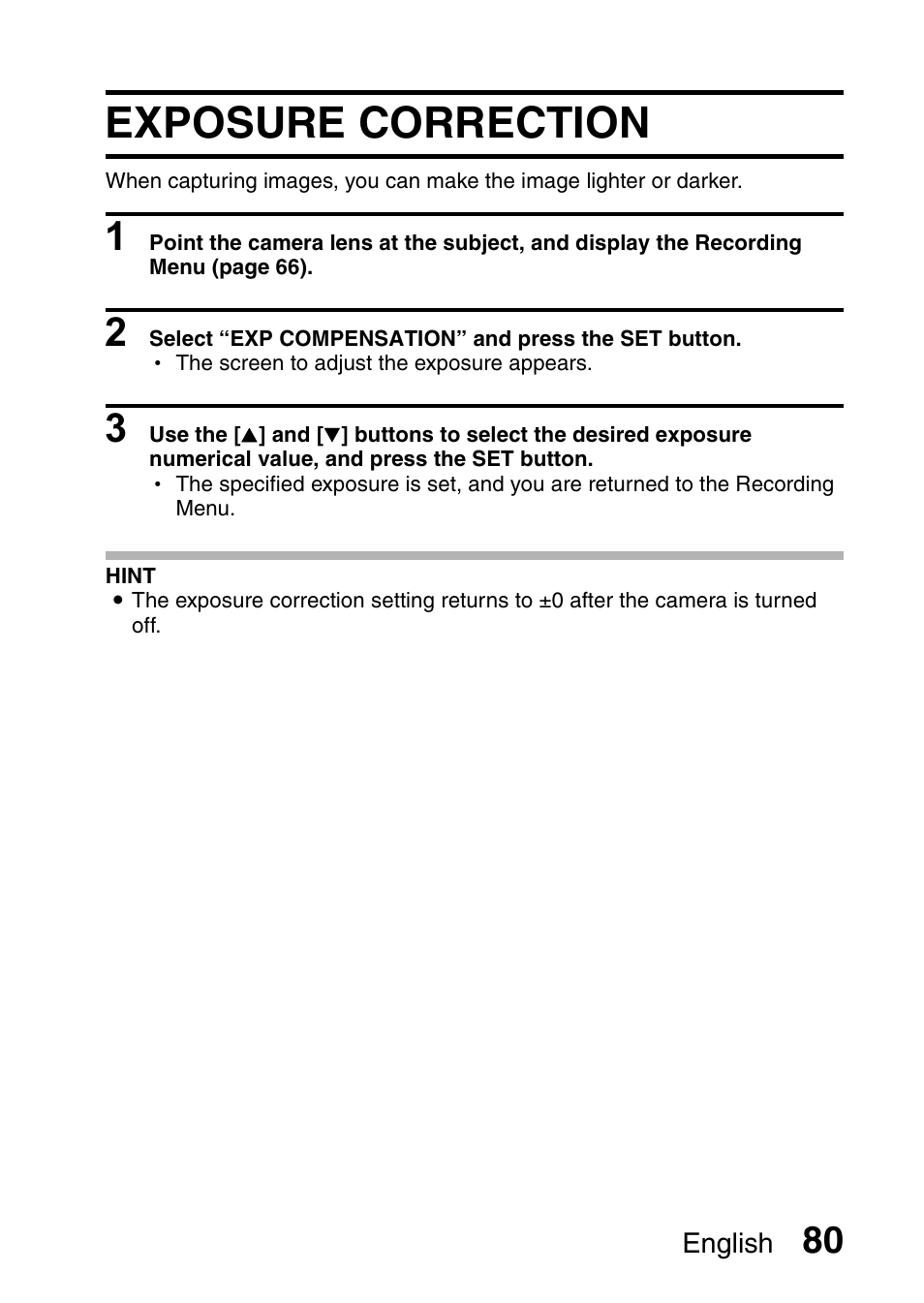 Exposure correction | Sanyo VPC-E10EX User Manual | Page 91 / 166