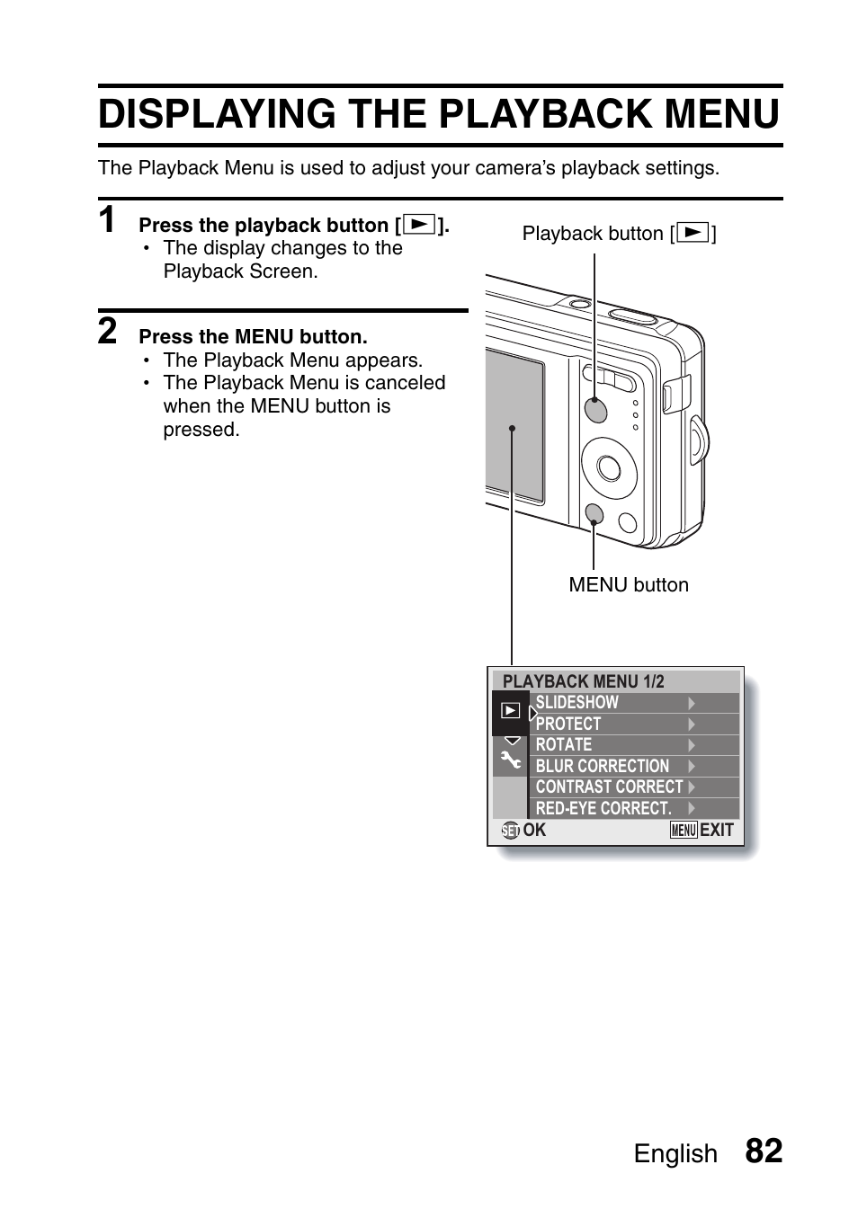 Displaying the playback menu | Sanyo VPC-E10EX User Manual | Page 93 / 166