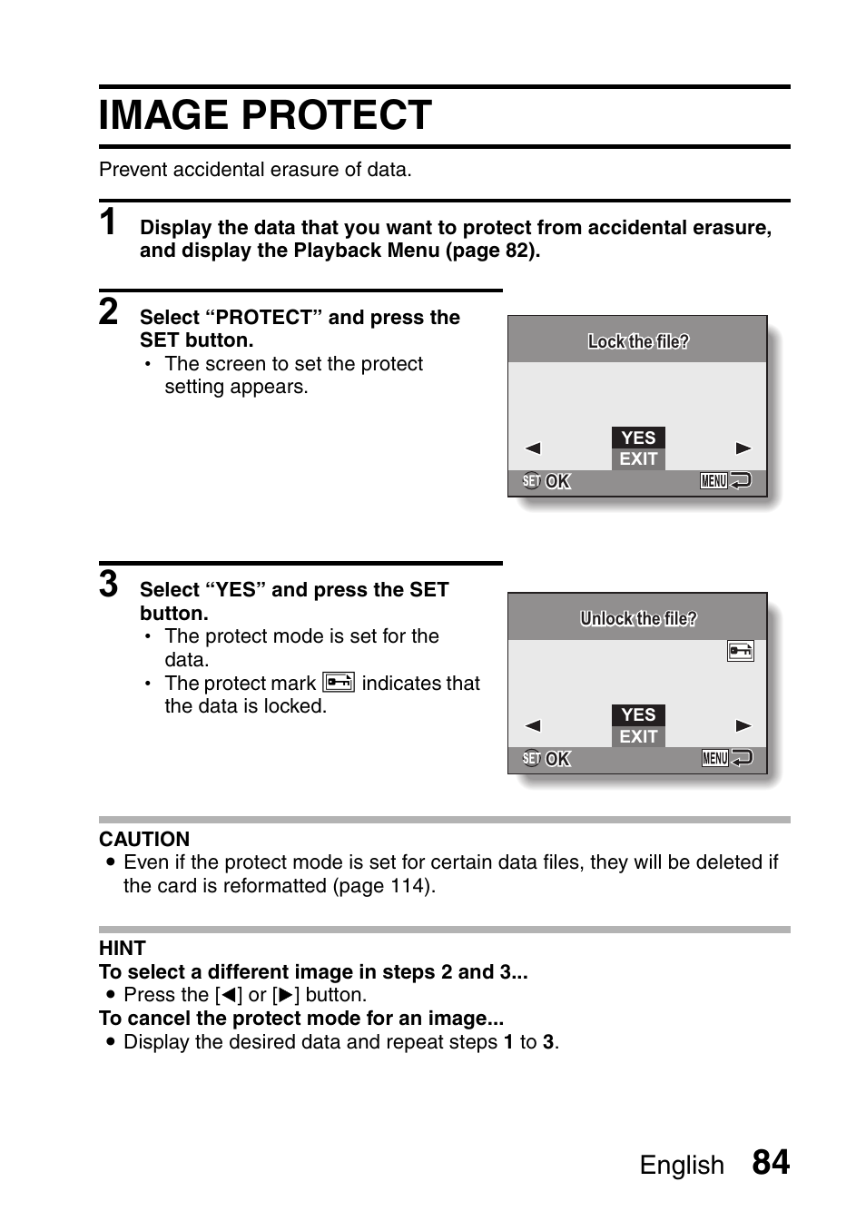 Image protect, English | Sanyo VPC-E10EX User Manual | Page 95 / 166