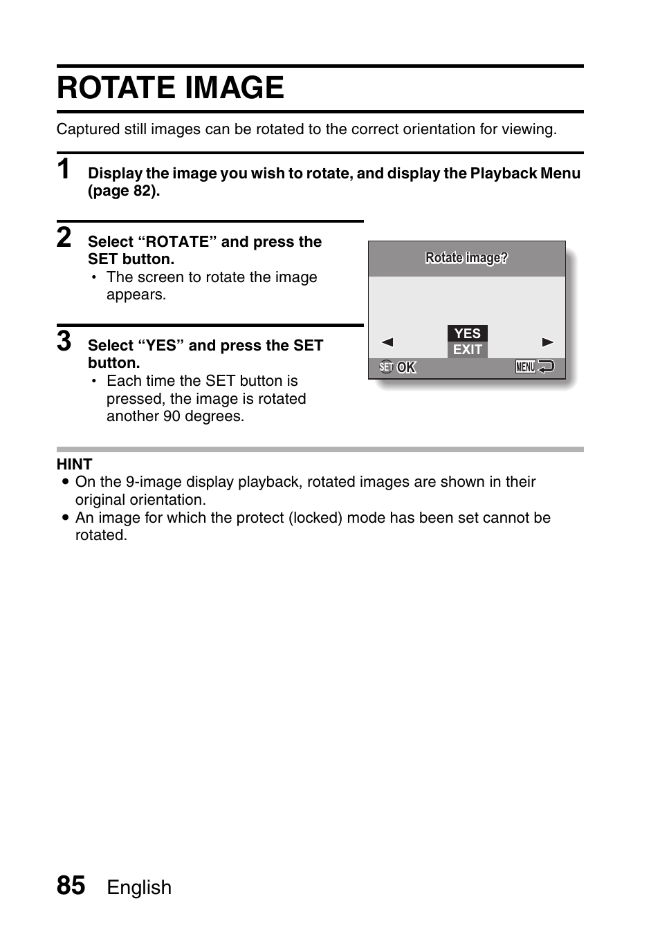 Rotate image, English | Sanyo VPC-E10EX User Manual | Page 96 / 166