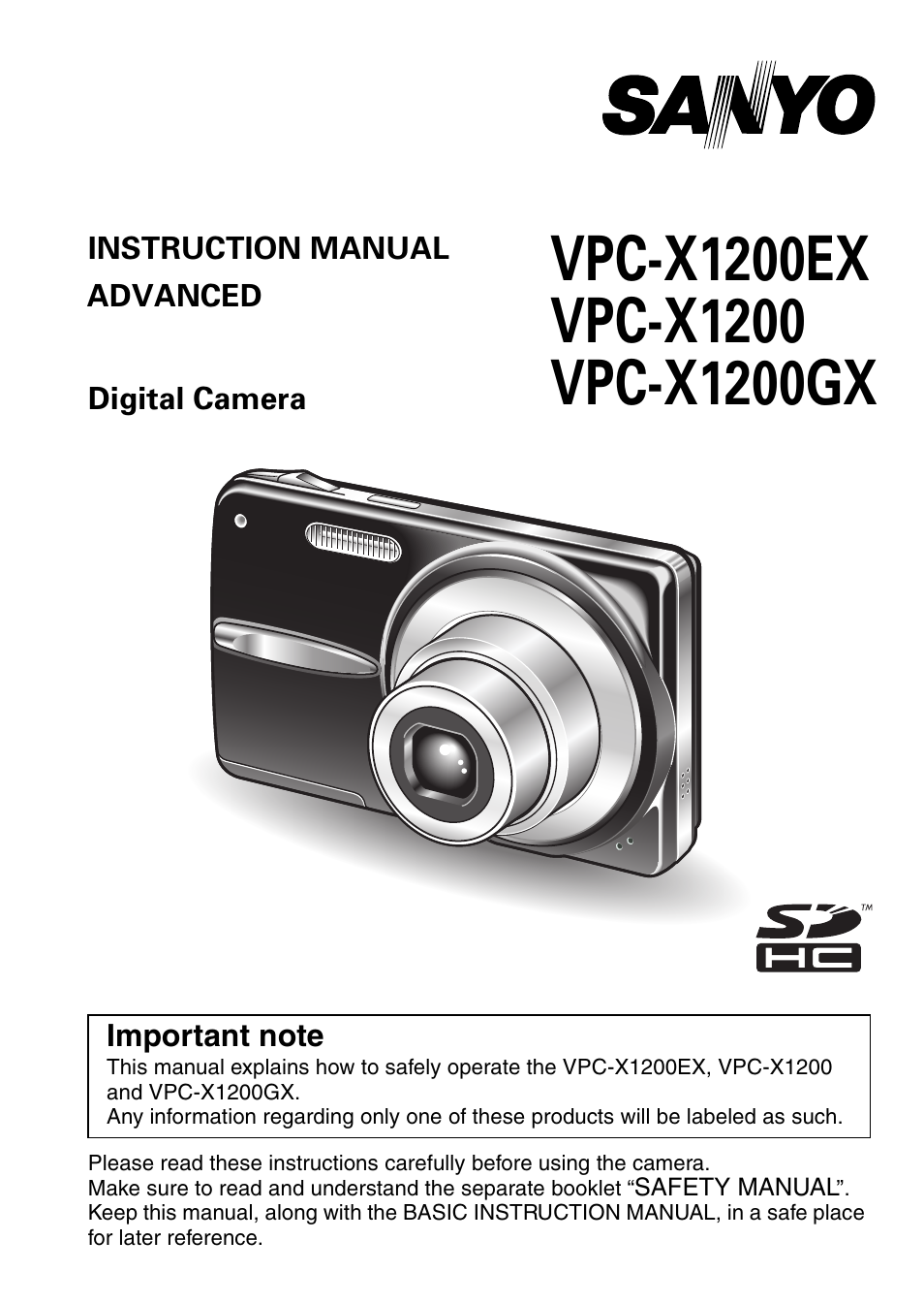 Sanyo VPC-X1200GX User Manual | 60 pages