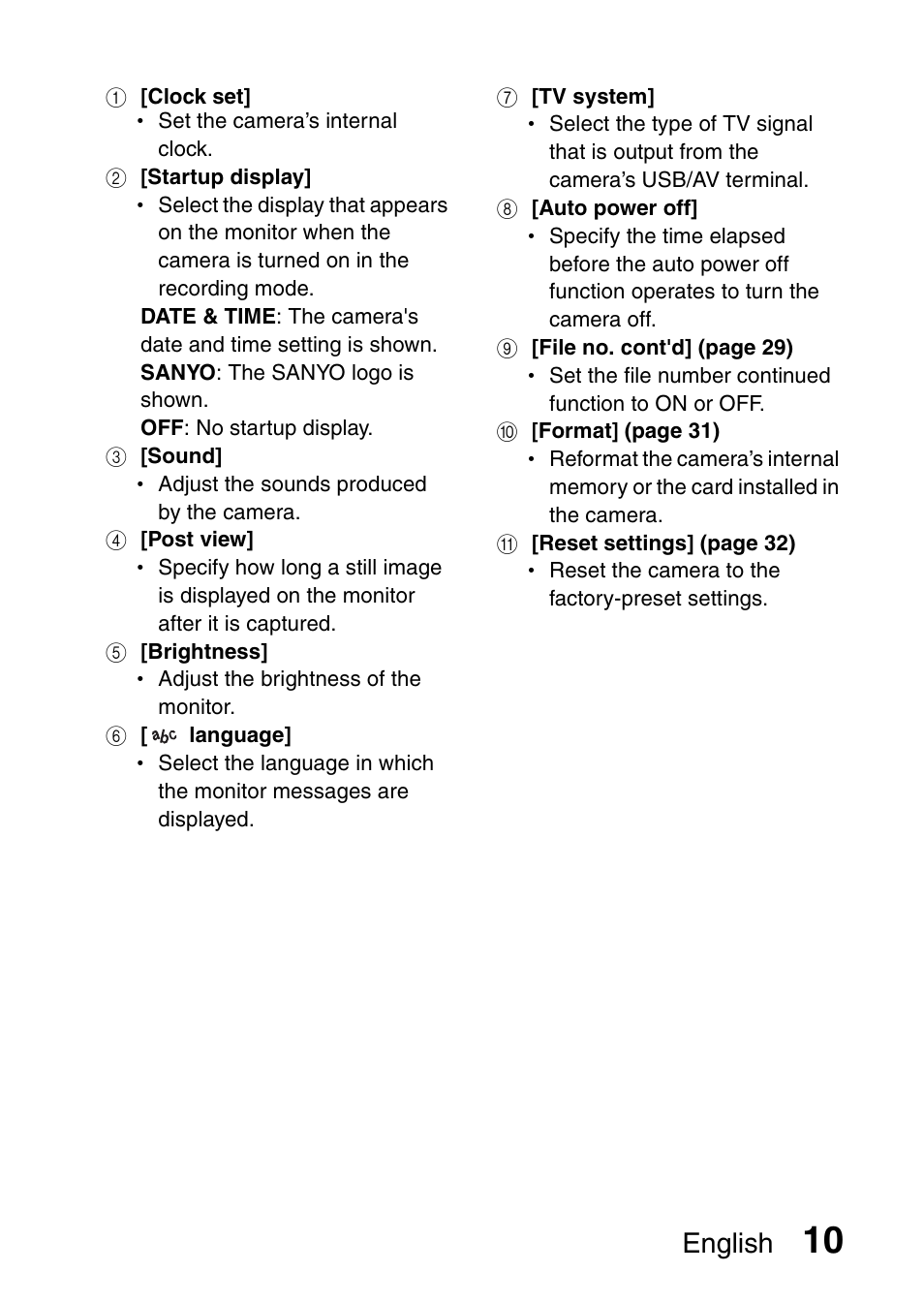 English | Sanyo VPC-X1200GX User Manual | Page 12 / 60
