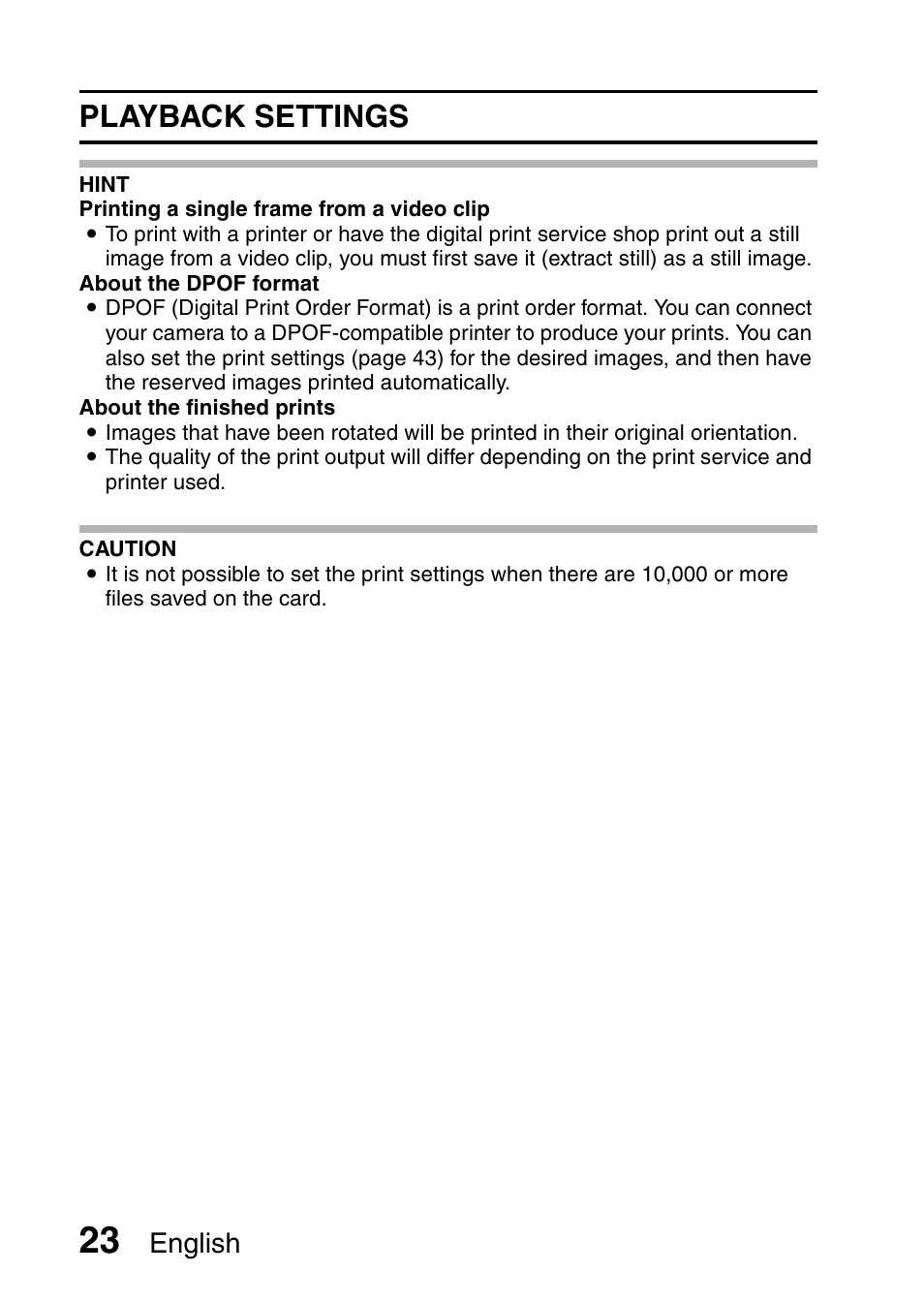 Playback settings, English | Sanyo VPC-X1200GX User Manual | Page 25 / 60