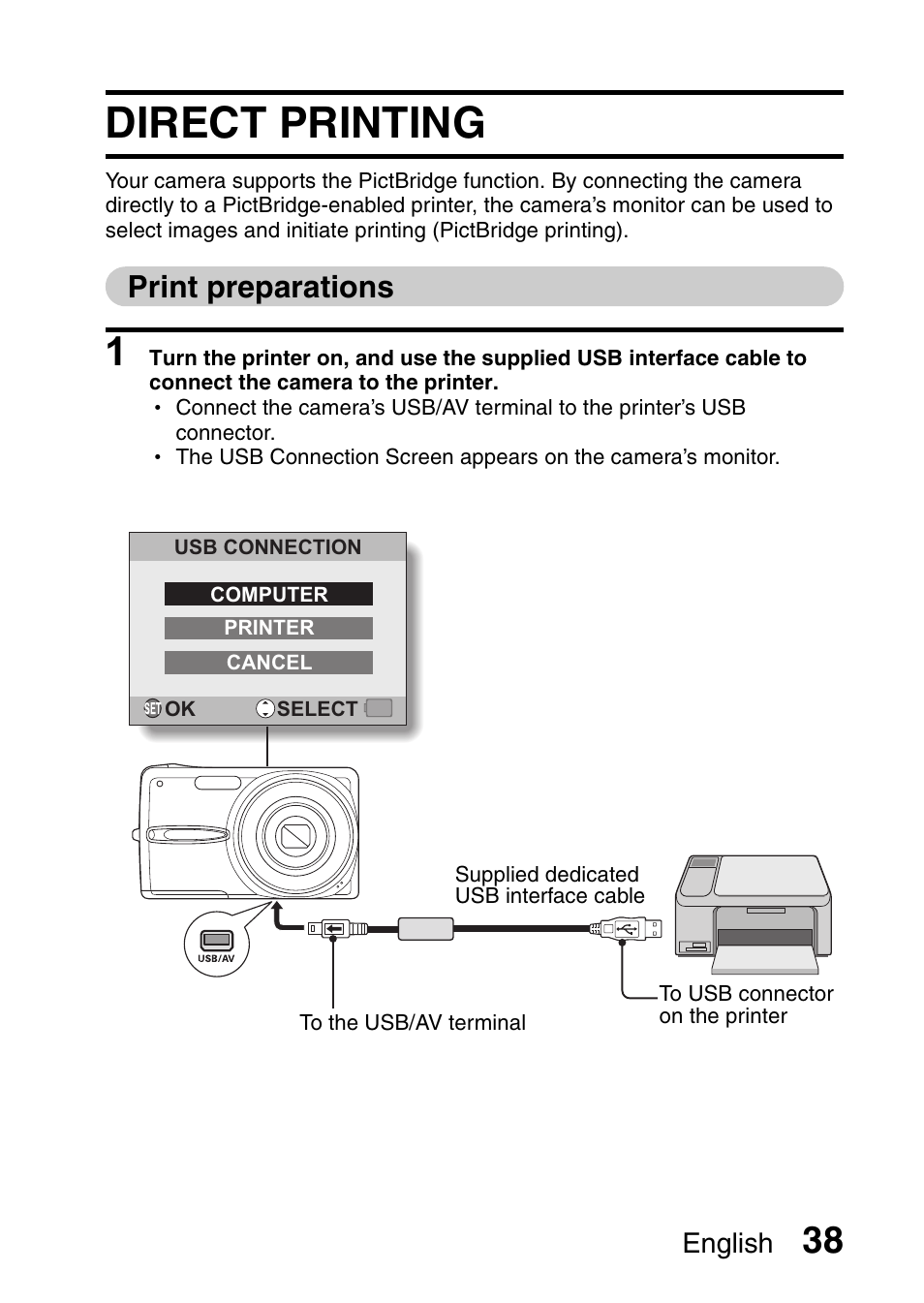 Direct printing, Print preparations | Sanyo VPC-X1200GX User Manual | Page 40 / 60