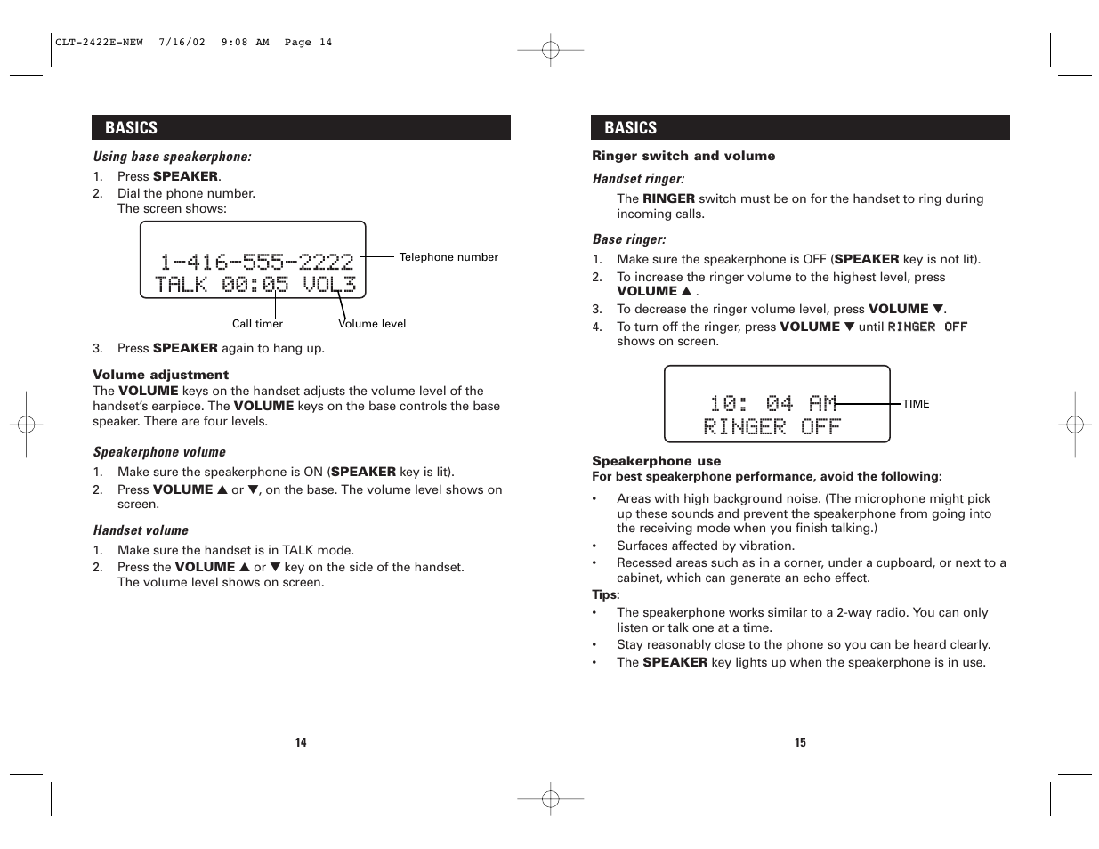 04 am ringer off | Sanyo CLT-2422 User Manual | Page 8 / 20