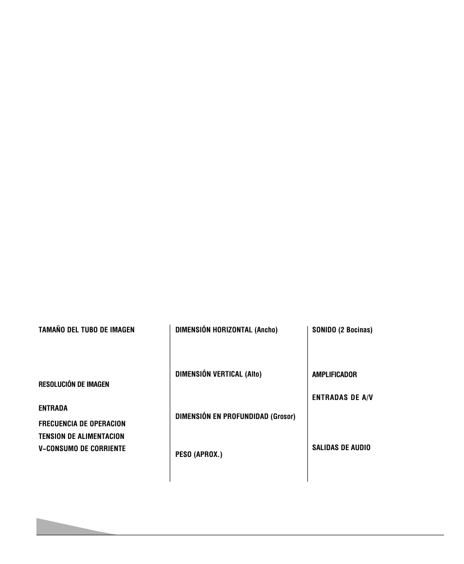 Características, Especificaciones | Sanyo DS25520 User Manual | Page 20 / 48