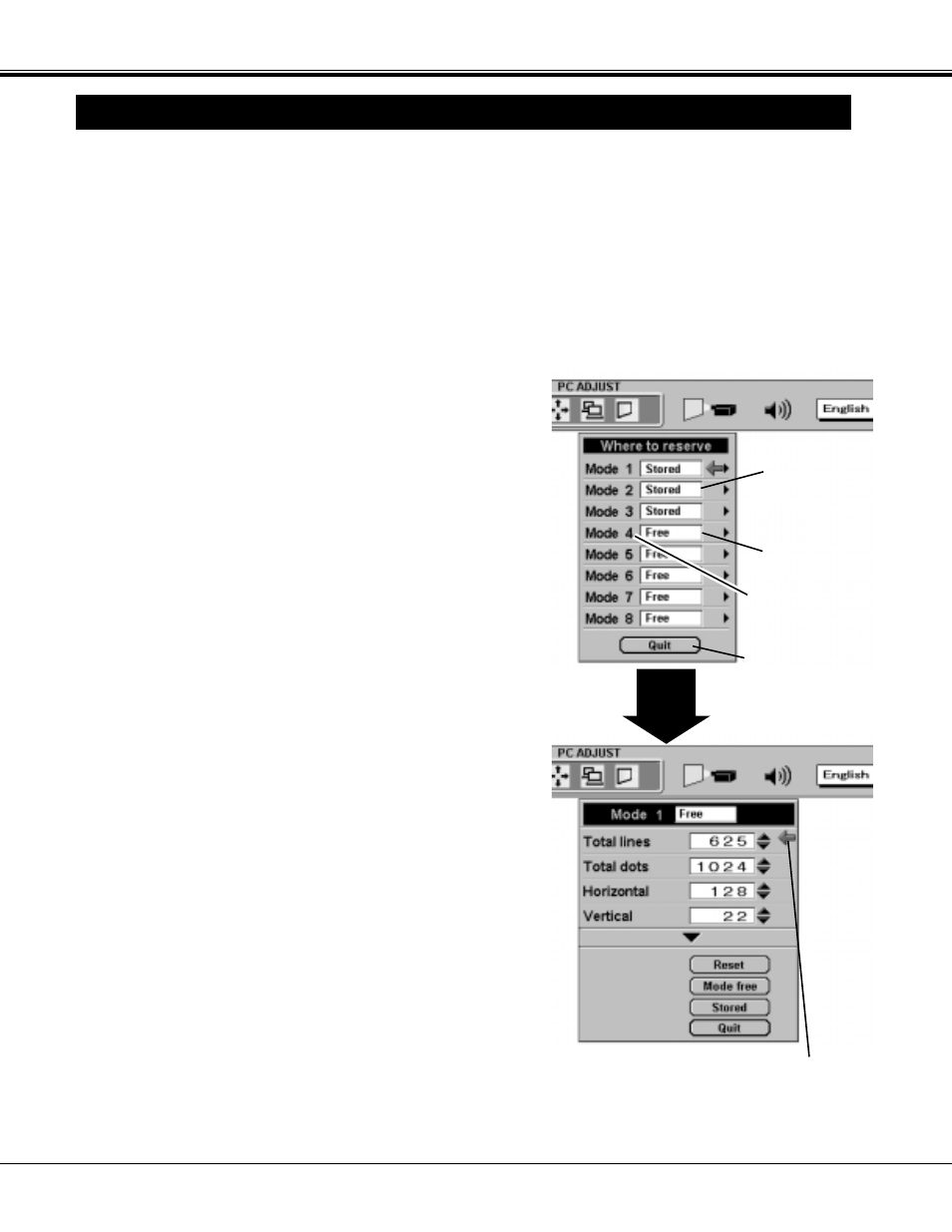 Pc adjustment, Computer mode | Sanyo PLC-XF20 User Manual | Page 30 / 52